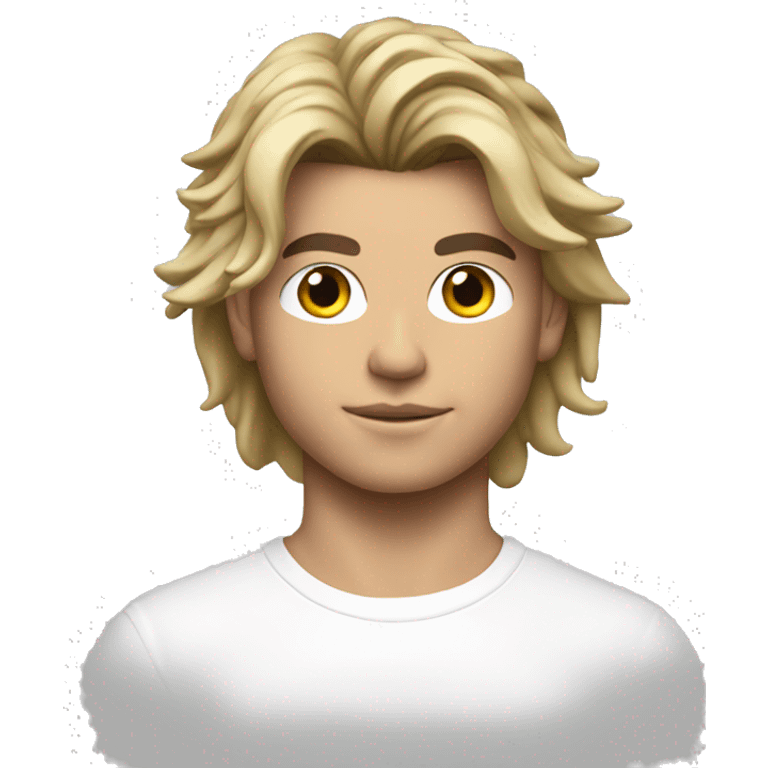 Jordan Barrett emoji with black hair i white t shirt  emoji