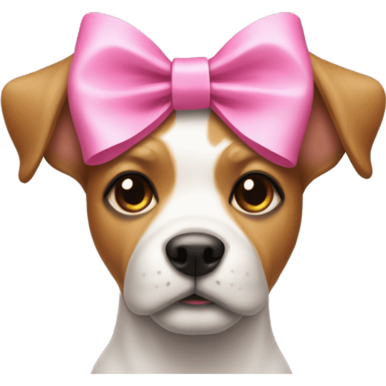 Dog with a pink bow on it's head emoji