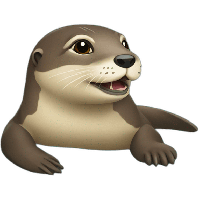 loutre sur tortue emoji