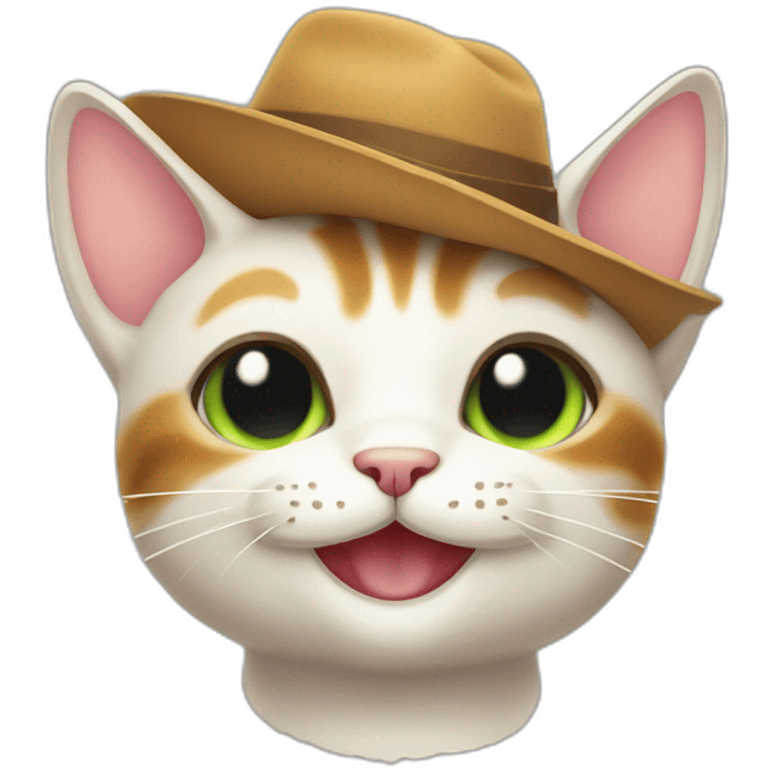 CAT WITH A CUTE HAT SMILING AND WINKING emoji