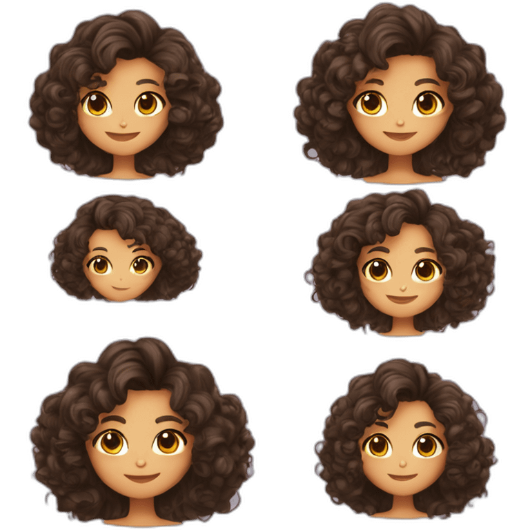 Brune cheveux bouclés emoji