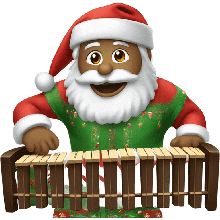 Santa playing a marimba emoji