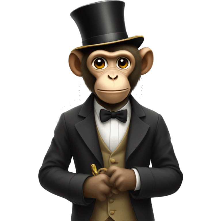 Monkey wearing tophat emoji