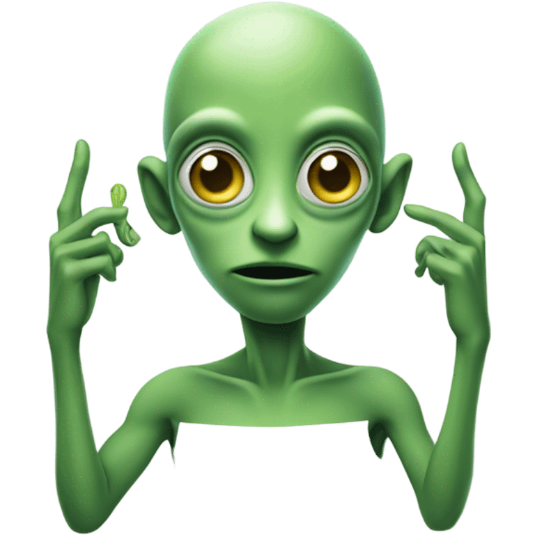 Alien smoking weed emoji