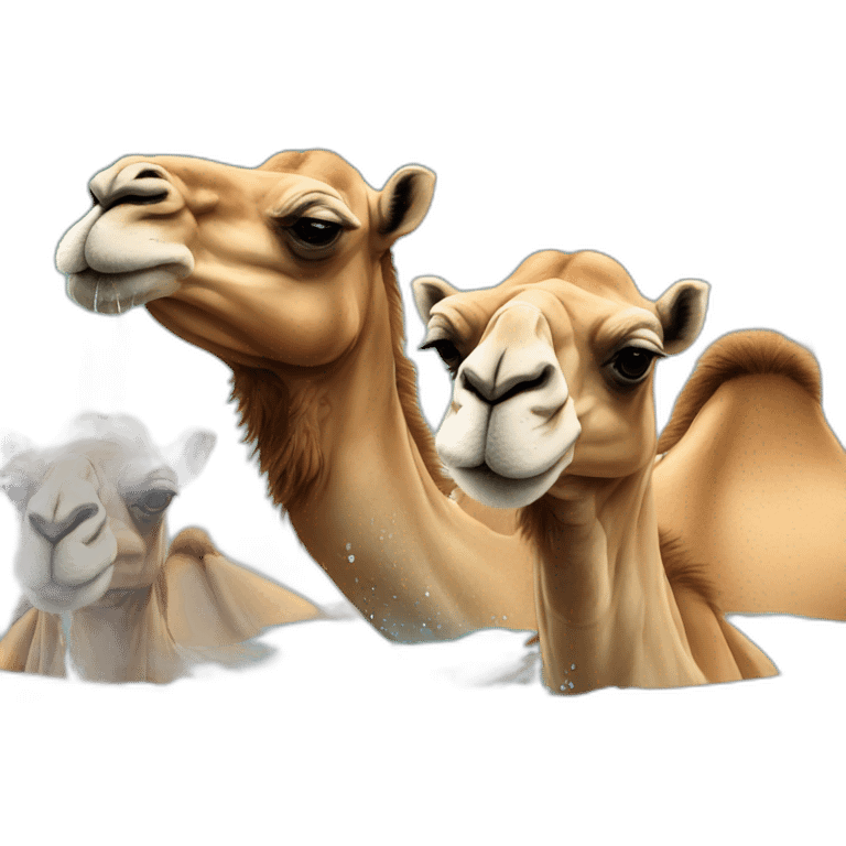 Camels on a jacuzzi emoji