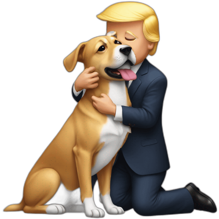 trump kissing a dog emoji