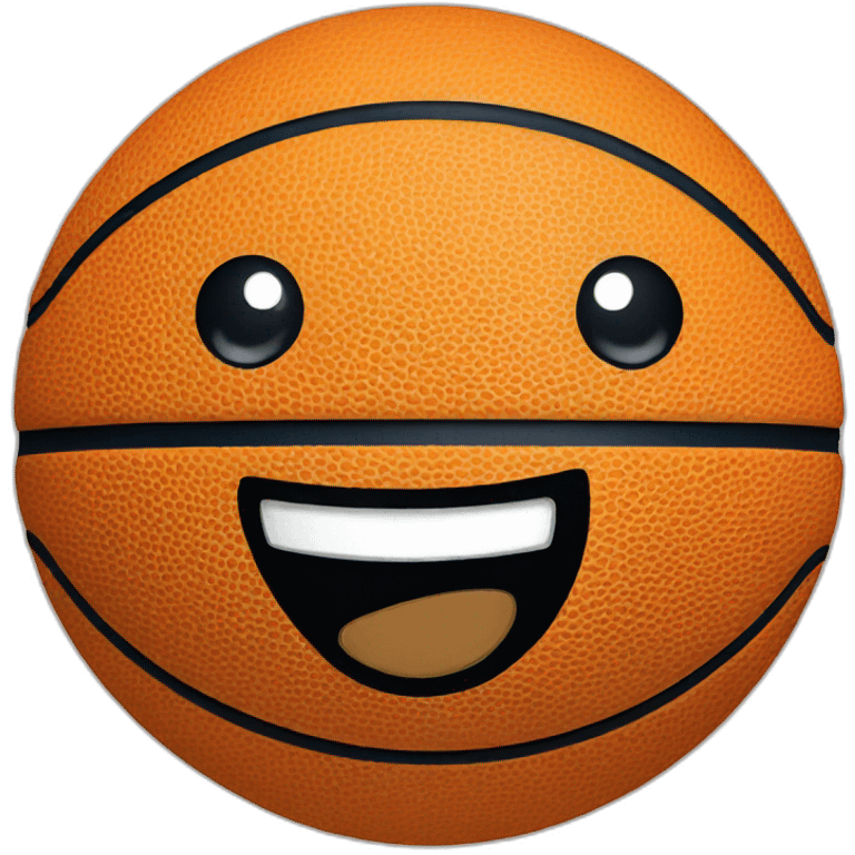 a basketball with a smile emoji