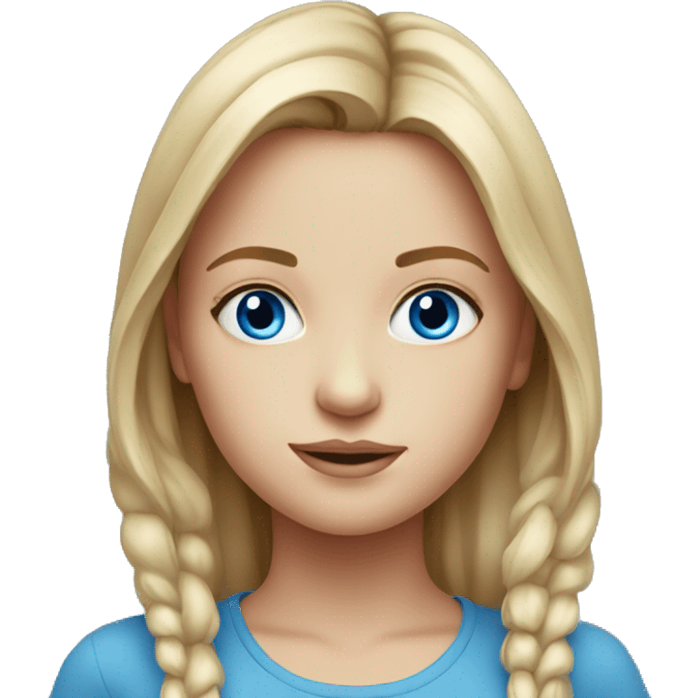 realistic portrait of girl blue eyes emoji