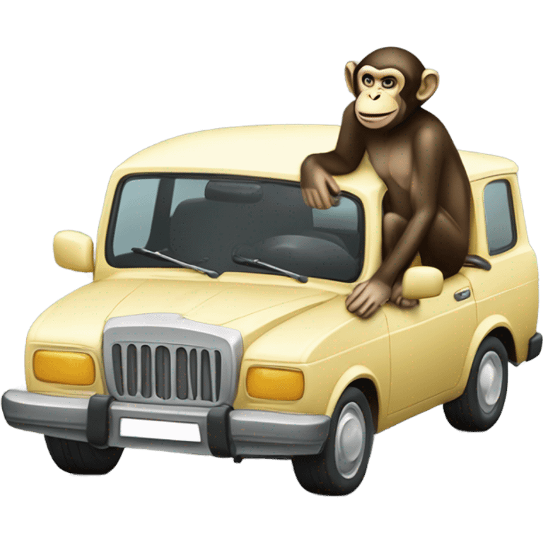 monkey eating a car emoji