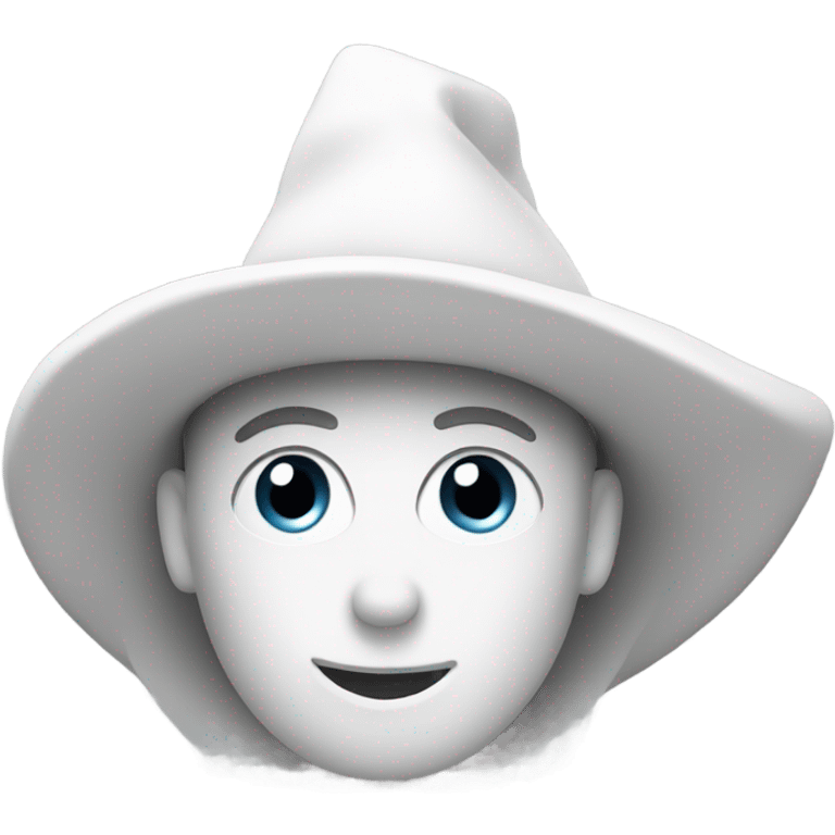 White pointy hat emoji