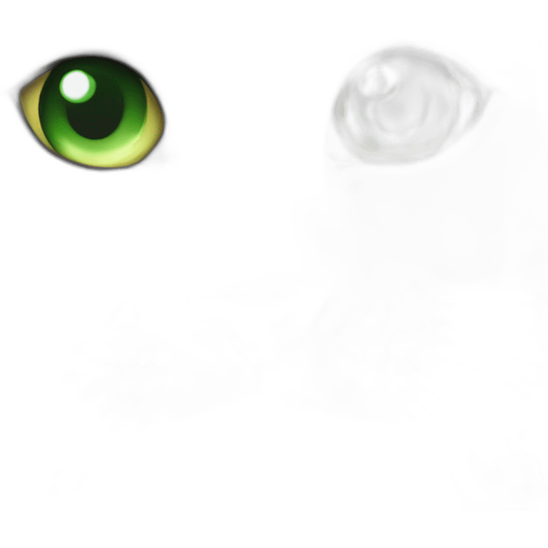 White cat with green eyes emoji