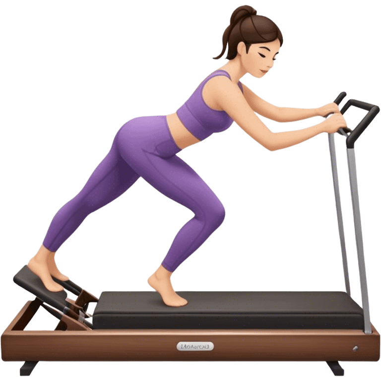 brunette doing reformer pilates emoji