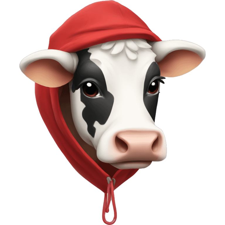 Cow with a red hoodie  emoji