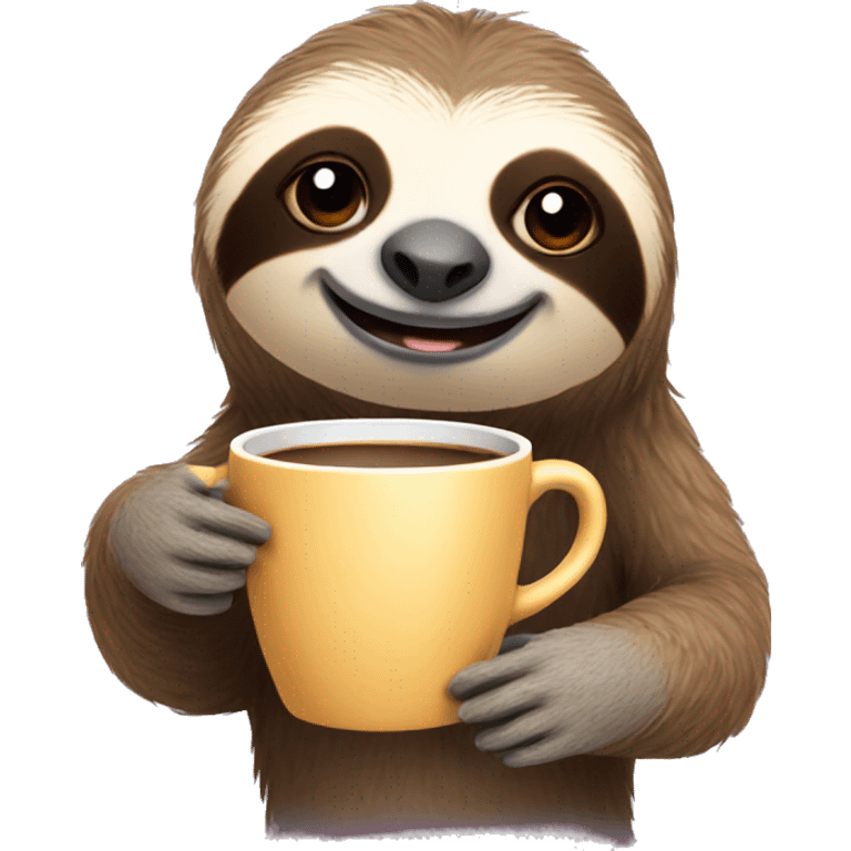 Sloth holding a coffee cup emoji