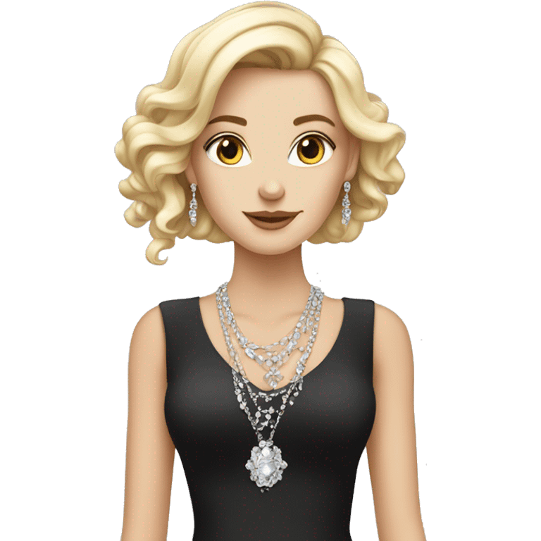 elegant white girl with jewelry emoji