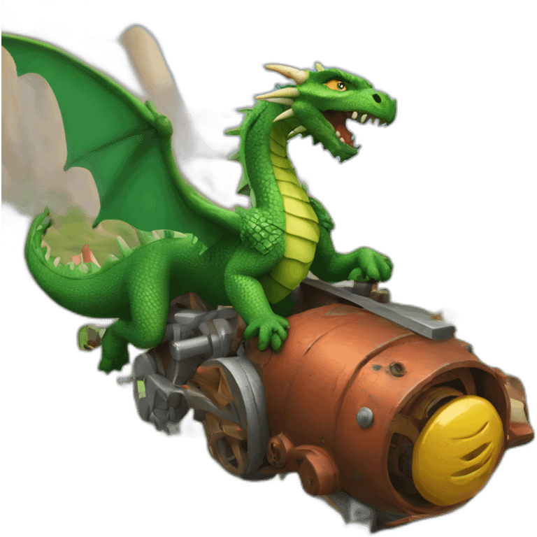 Dragons running crossplane from his machine emoji