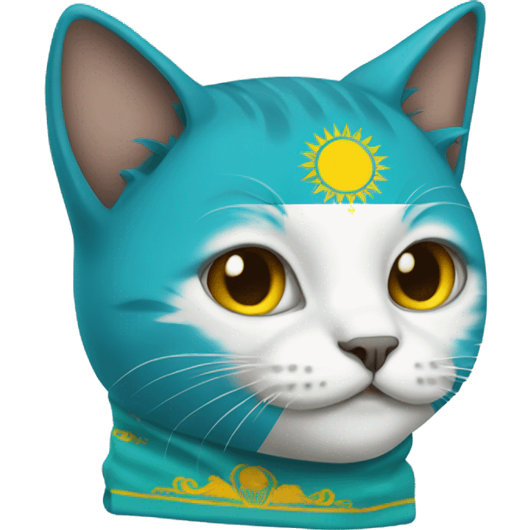 Cat with Kazakhstan flag  emoji