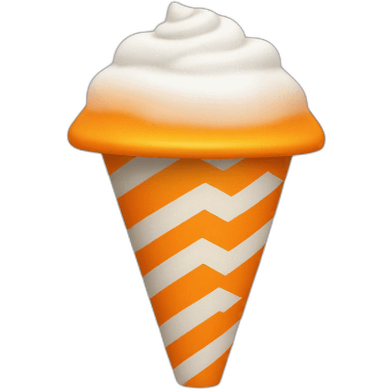 UN CONO DE TRÁFICO NARANJA CON LÍNEAS BLANCAS emoji