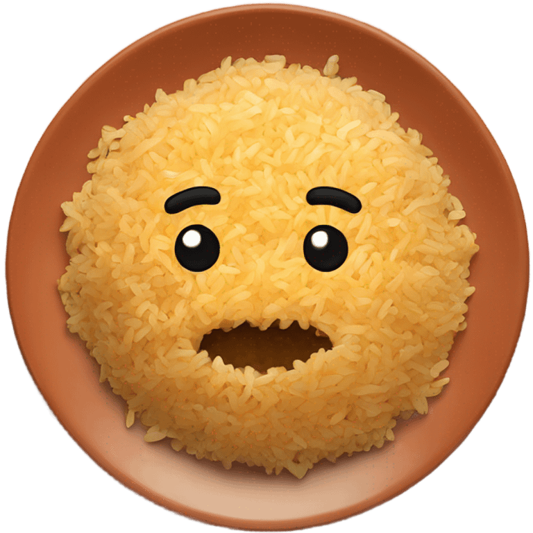 fried rice on a terra cotta plate emoji