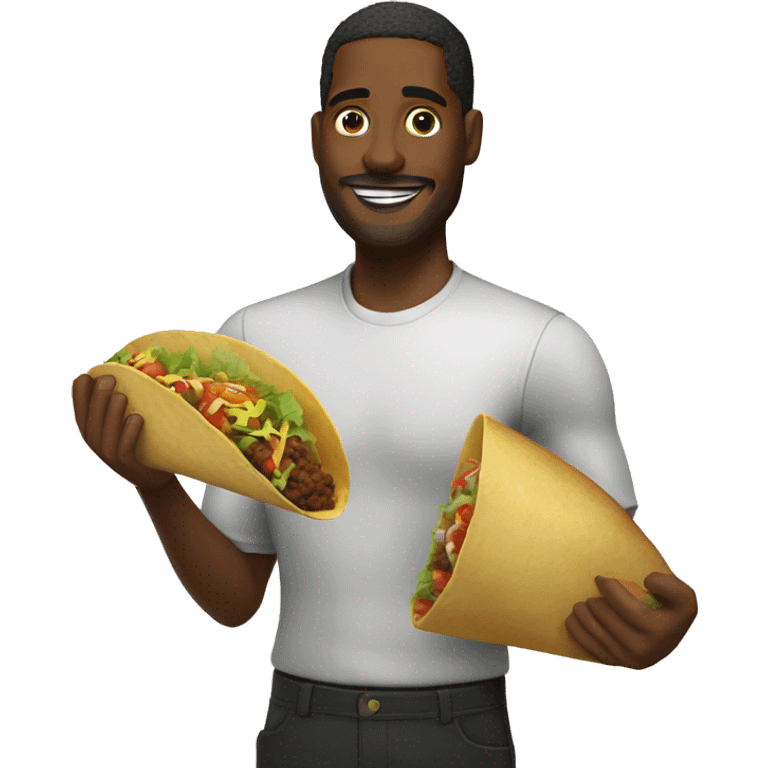 food taco with black man  emoji