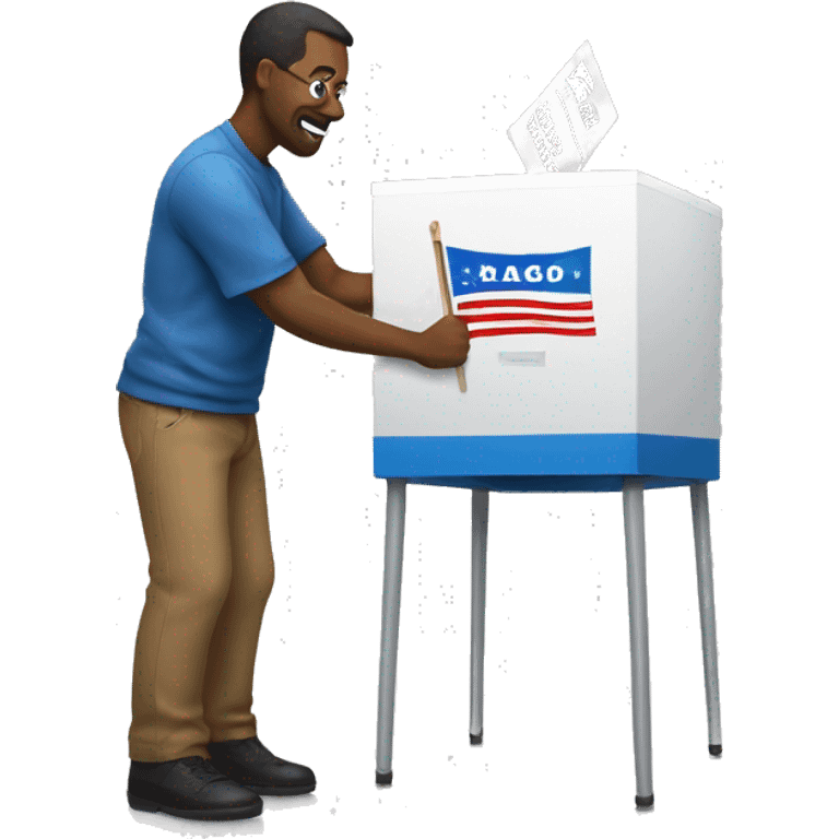 person casting his vote to the ballot emoji