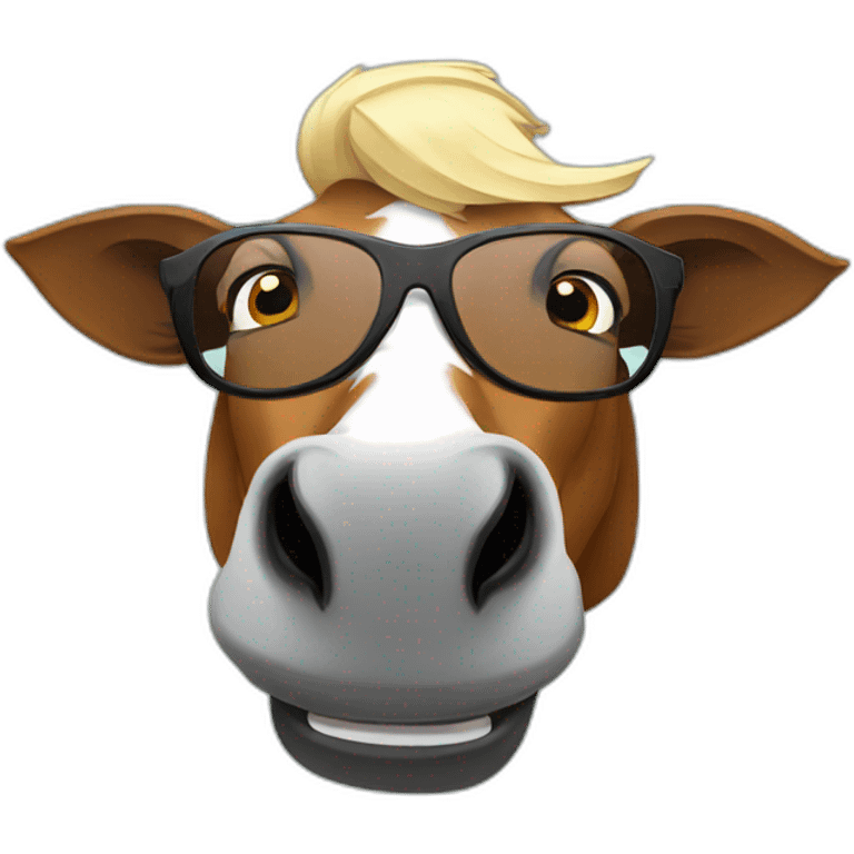 Horse with viper glasses emoji