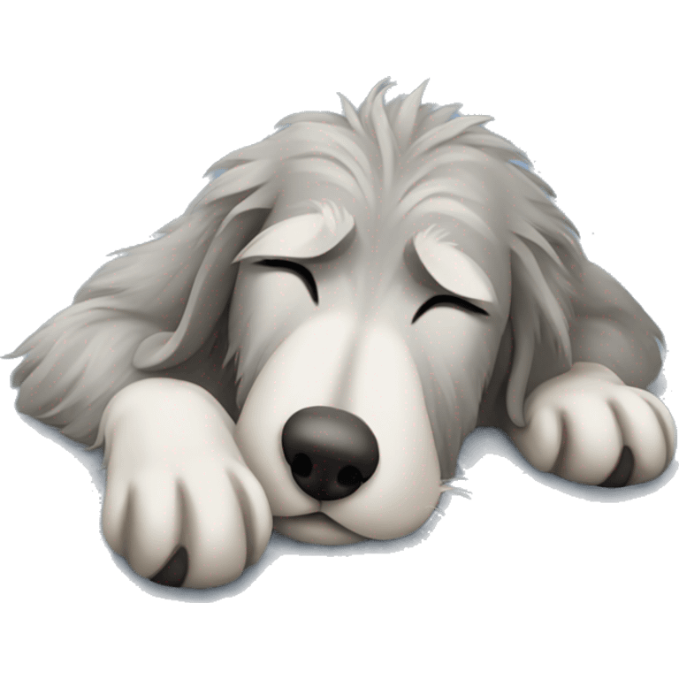  Irish wolfhound dog sleeping curled up emoji