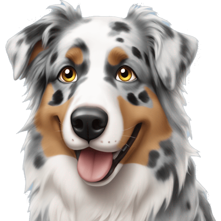 Blue Merle Australian shepherd with a couple  emoji