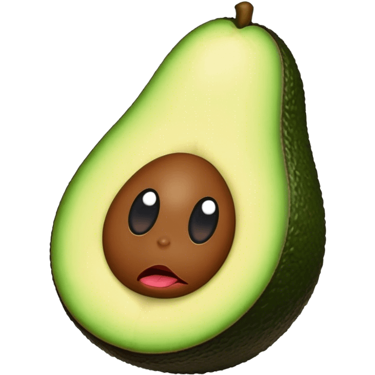 Avocado with big lips emoji