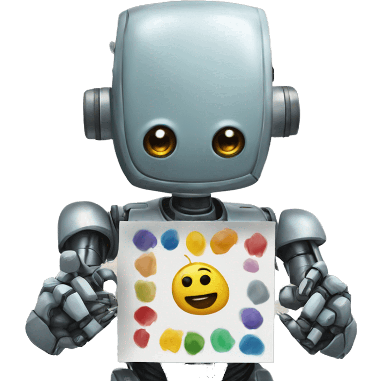 robot painting emoji