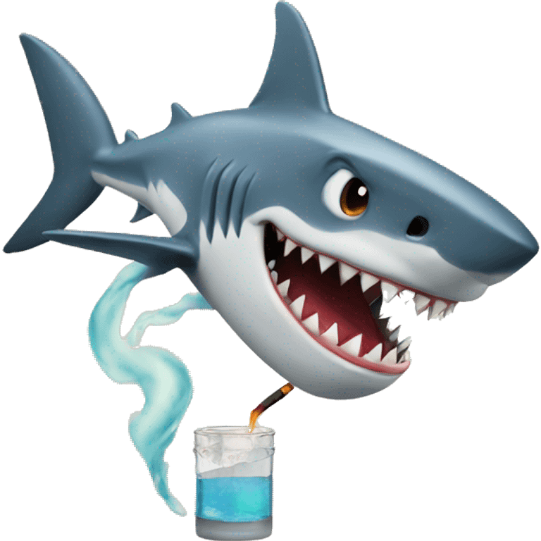 Shark smoking cigarette emoji