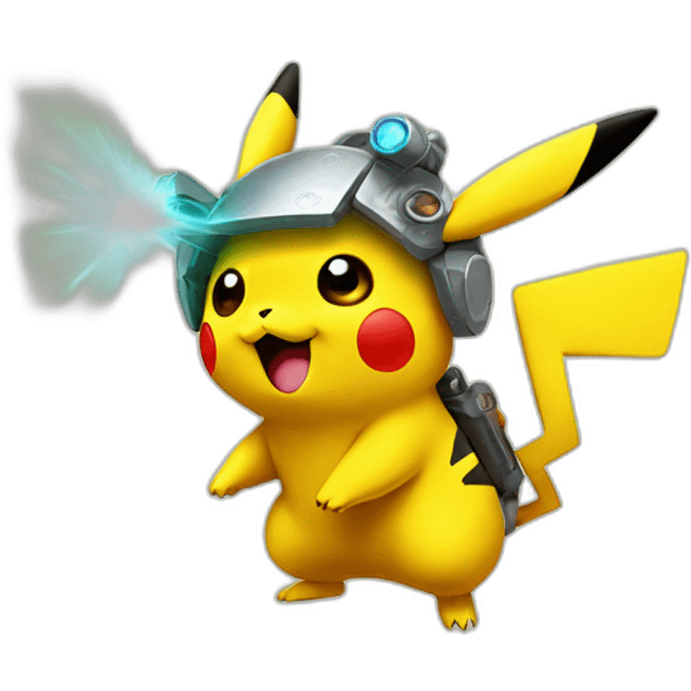 pikachu with raygun emoji