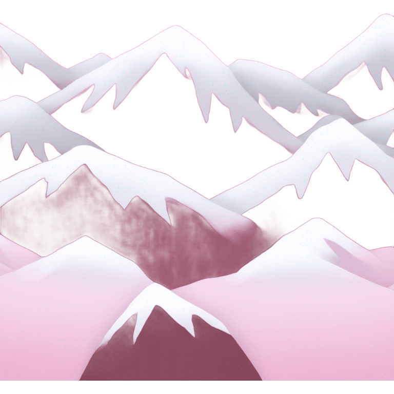 pink mountains with white snow emoji