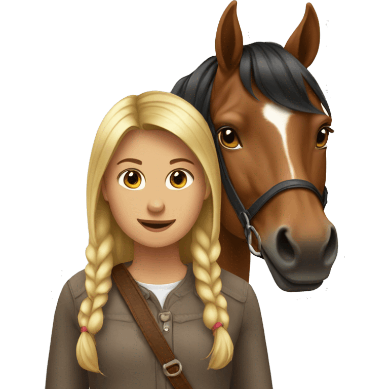 girl and brown horse emoji