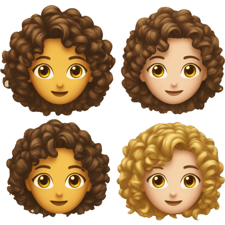 2 se cooks for a logo. The first one has short dark curly hair. The second one has medium length golden curly hair. The first one’s hair needs to be shorter than the second one’s. emoji