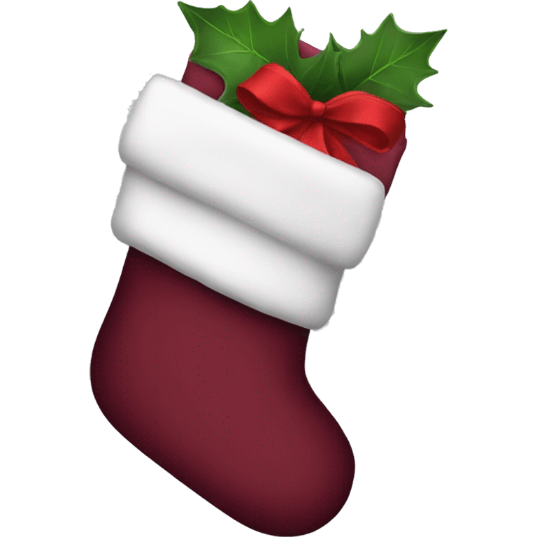 burgundy christmas stocking emoji