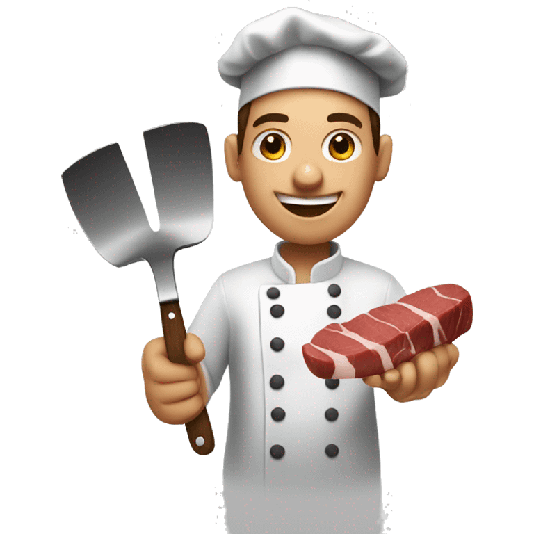 Restaurant chef chopping some steak emoji