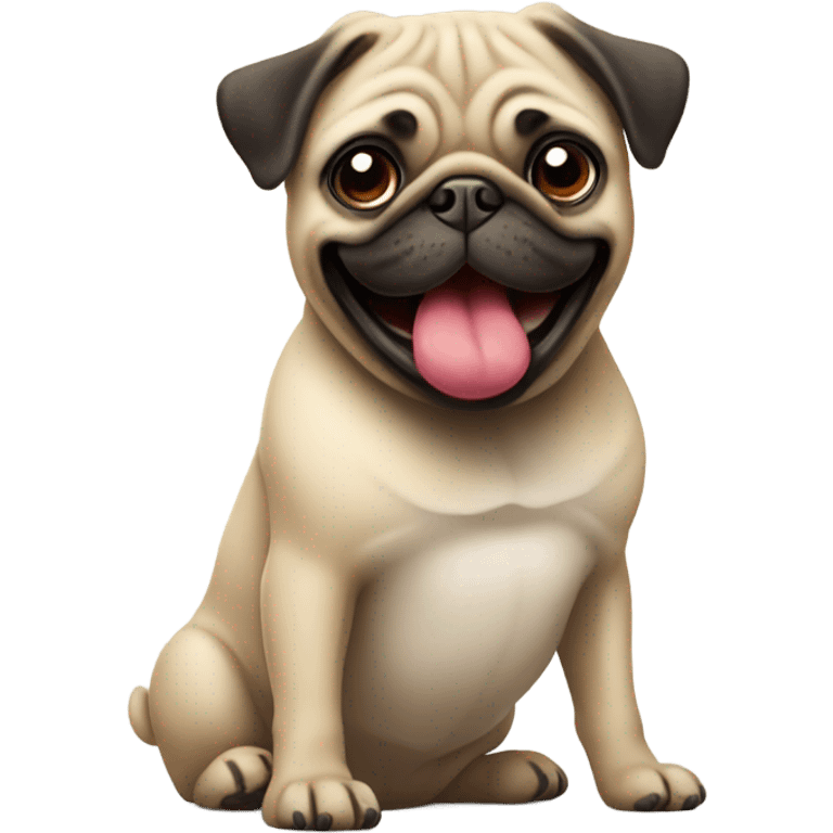 Pug with tongue out emoji