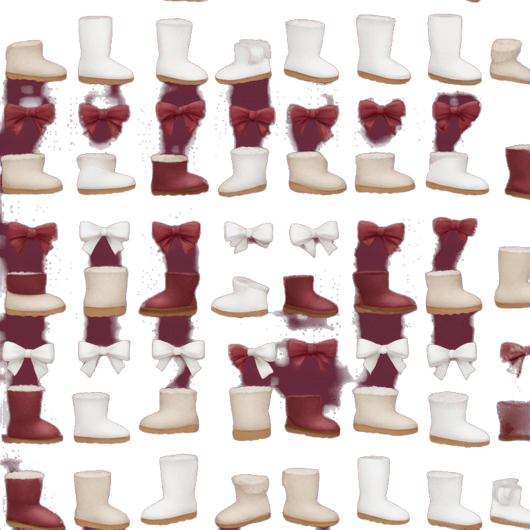 burgundy Ugg boots with white bows emoji