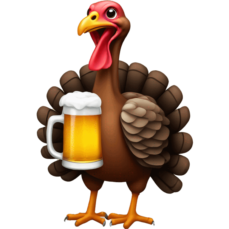 Turkey drinking beer emoji