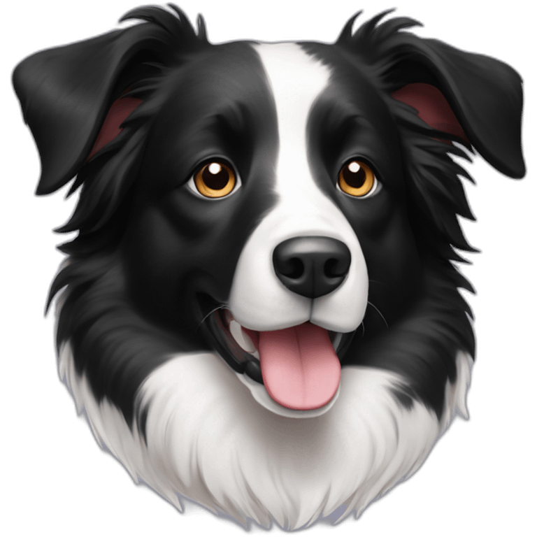 black and white border collie emoji