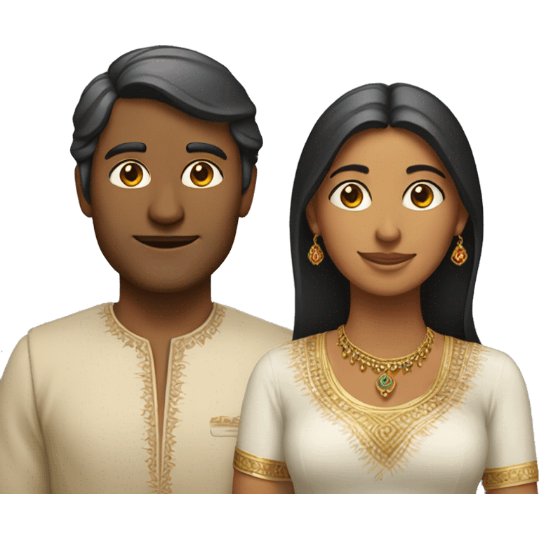 Matching indian man and woman emoji