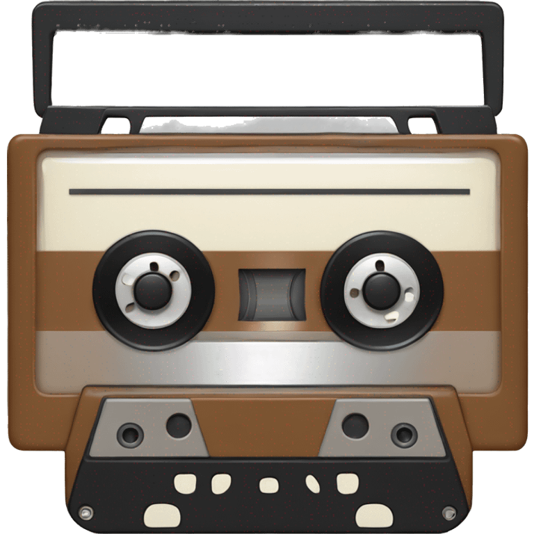 vintage brown cassette for tape recorder emoji