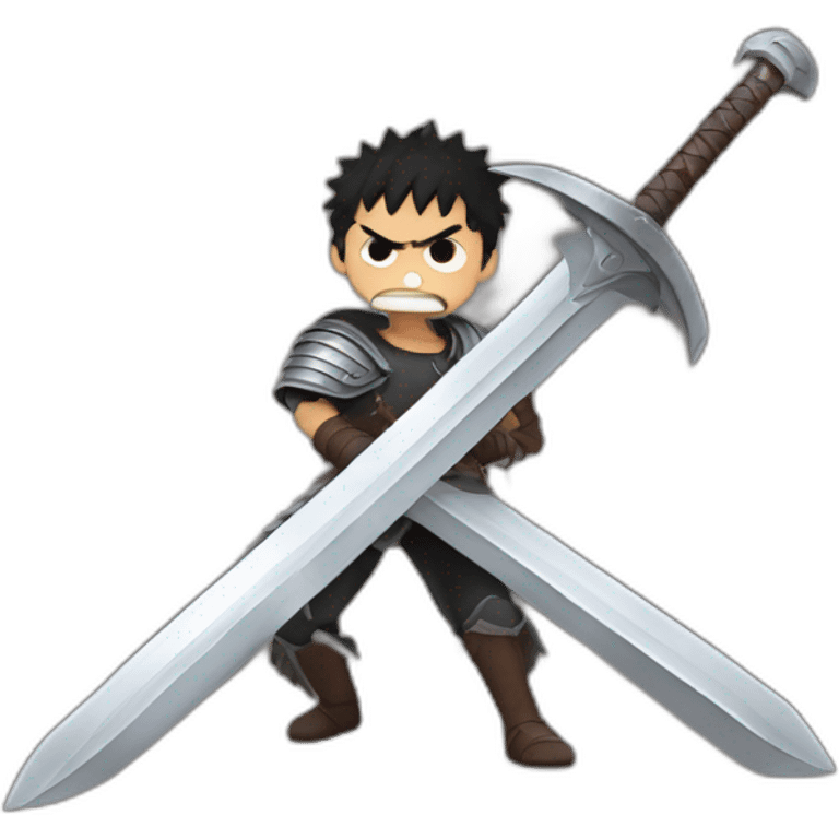 angry berserk guts carrying huge sword without guard emoji