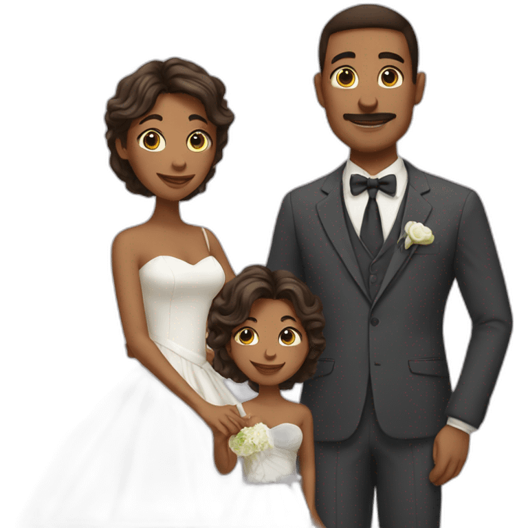 married couple with daughter and son emoji