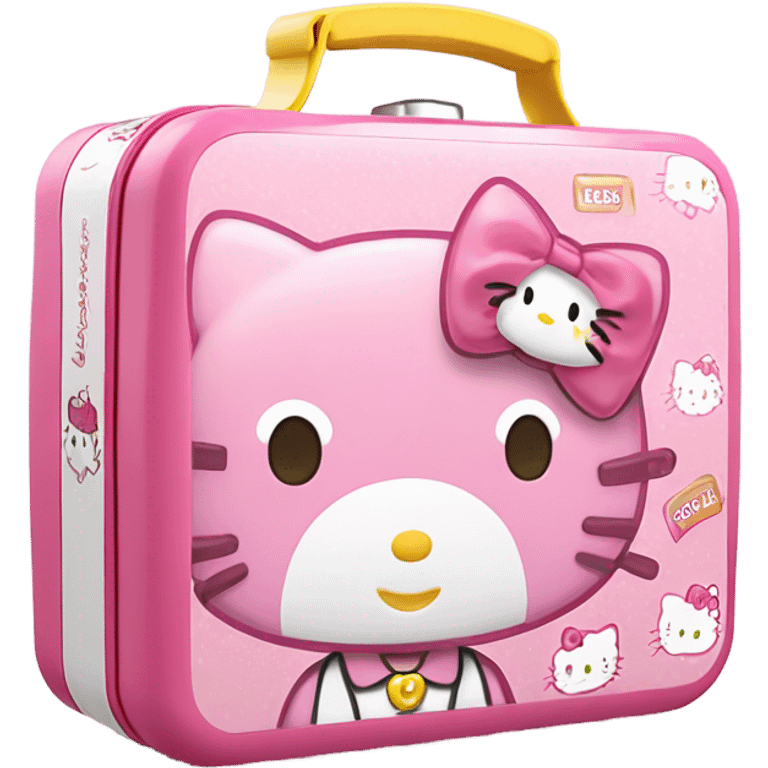 pink white light melody hello kitty sanrio cute lunch box white emoji