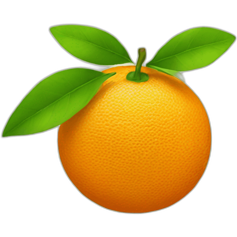 orange with leaf emoji