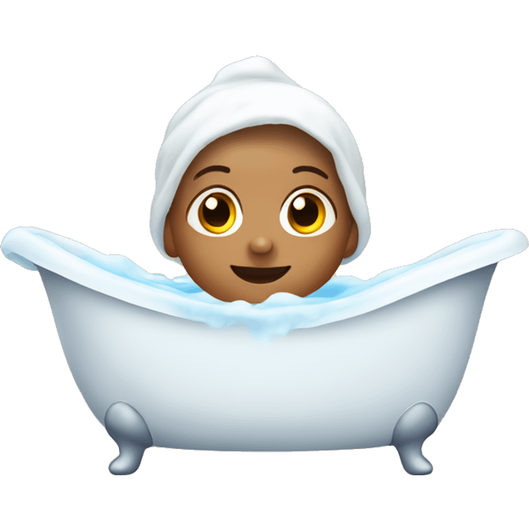 baby in bathtub with foam head emoji