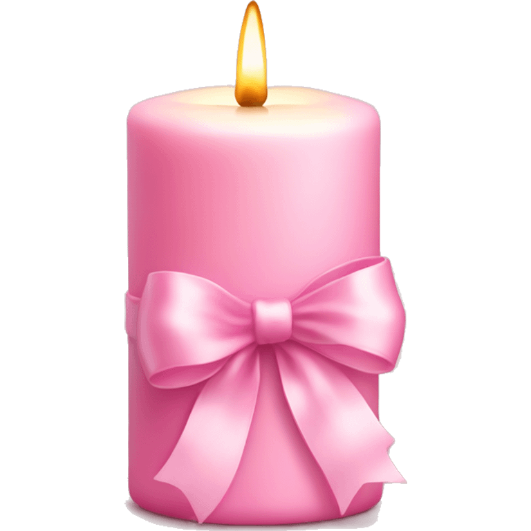 pastel pink christmas candle, with light pink ribbon emoji