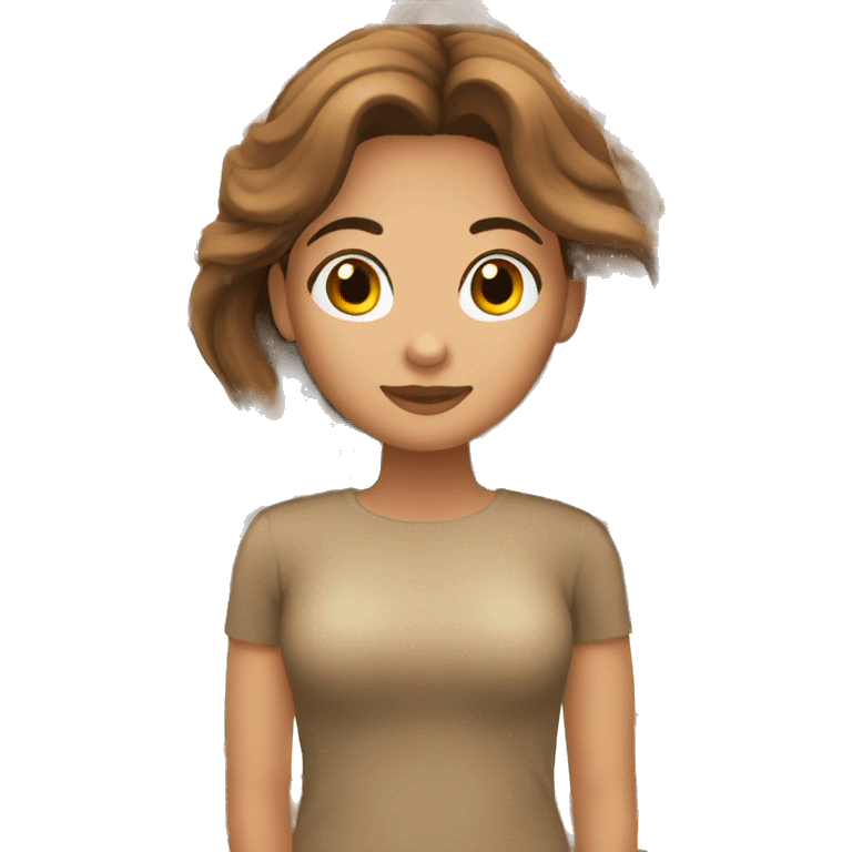 Mujer con pelo largo marron emoji